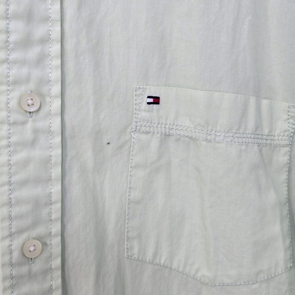 Tommy Hilfiger Button Down Shirt Long Sleeve Casual Light Green Men XL Preppy - Picture 7 of 11